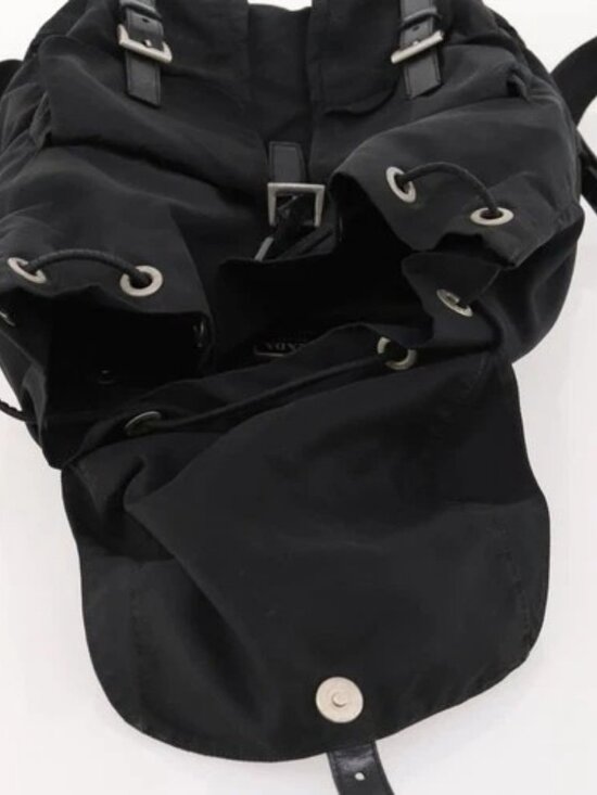 PRADA Backpack Nylon Black Silver Auth 171645 main image 13